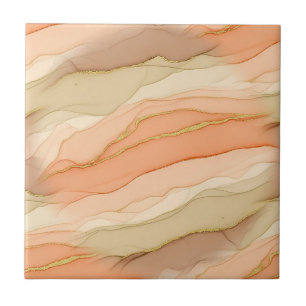 Terracotta Gold Vein Marble - Warm Luxury (3) Ceramic Tile