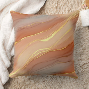 Terracotta Gold Vein Marble - Warm Luxury (5) Cushion