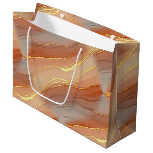 Terracotta Gold Vein Marble - Warm Luxury (5) Large Gift Bag