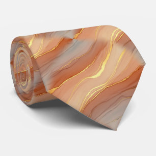Terracotta Gold Vein Marble - Warm Luxury (5) Tie