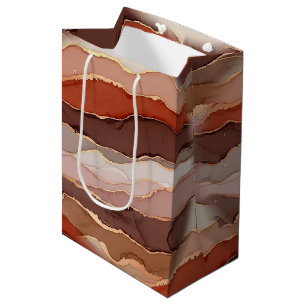 Terracotta Gold Vein Marble - Warm Luxury Medium Gift Bag