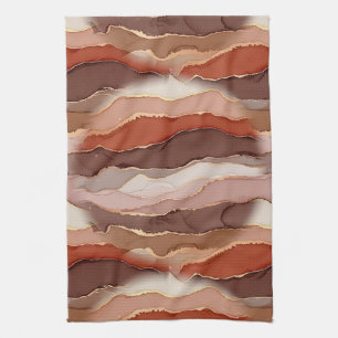 Terracotta Gold Vein Marble - Warm Luxury Tea Towel