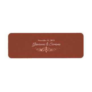 Terracotta Gold Wedding Cigar Band Labels