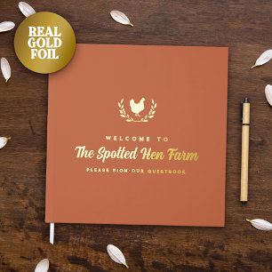 Terracotta Golden Hen Wreath Farmhouse Rental Guest Book