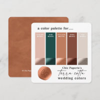 Terracotta Green Rustic Wedding Colour Palette Car