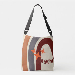 Terracotta Grey Bohemian Rainbow Personalized #mom Crossbody Bag