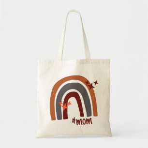 Terracotta Grey Bohemian Rainbow Personalized #mom Tote Bag