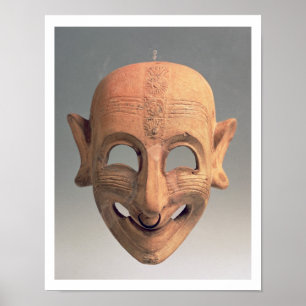 Terracotta grinning mask from San Sperate, 6th-5th Poster