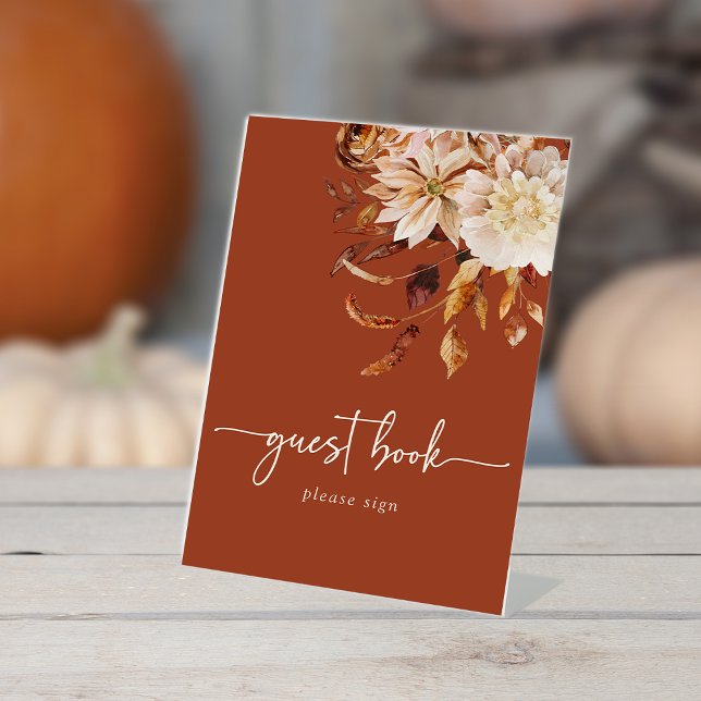 Terracotta Guest Book sign (Terracotta Floral Wedding Guest Book Sign by Painted Paperie
)