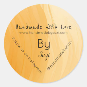Terracotta Handmade With Love By Name  Classic Round Sticker