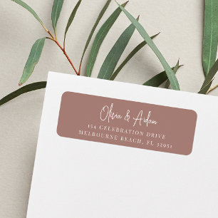 Terracotta   Handwritten Script Return Address Return Address Label