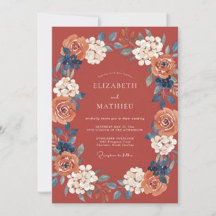 Terracotta Harmonious Autumnal Wedding Invitation