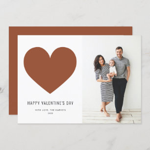 Terracotta Heart Minimalist Happy Valentine's Day Holiday Card
