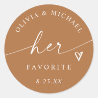 Terracotta Her Favorite Script Wedding Treat Bag