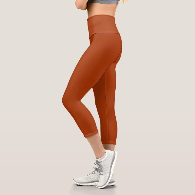 Terracotta High Waisted Yoga Capris (Left)