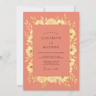Terracotta Honey Blossom Wedding Invitation