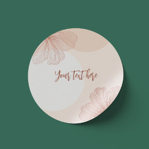 Terracotta Hues Chic Abstract Classic Round Sticker
