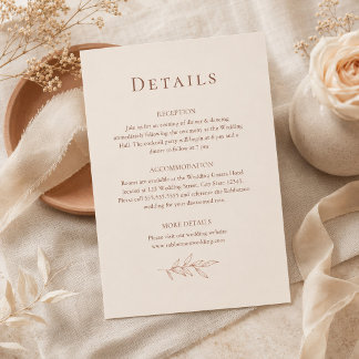 Terracotta Ivory Botanical Details Card