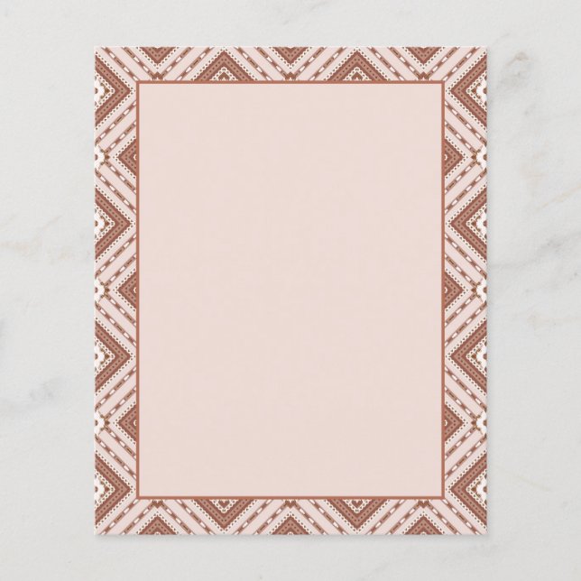 Terracotta & Ivory Geometric Diamond Pattern Flyer (Front)