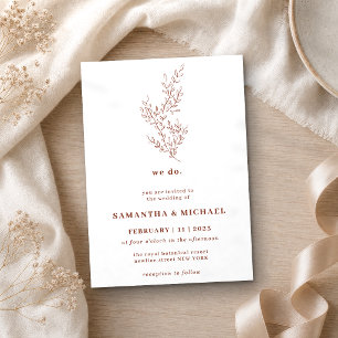 Terracotta Ivy Floral Wedding Botanical we do Invitation