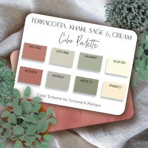 Terracotta Kahaki Sage & Cream Colour Palette Card