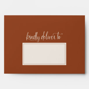 Terracotta Kindly Deliver To Wedding Envelope