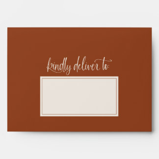 Terracotta Kindly Deliver To Wedding Envelope