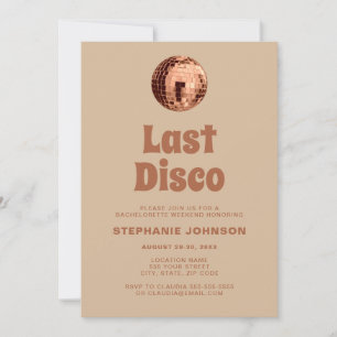 Terracotta Last Disco Bachelorette Weekend Invitation