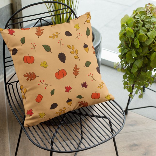 Terracotta Leaves Fall Cushion (Creator Uploaded)