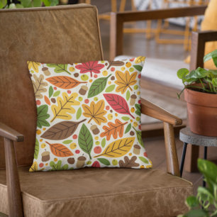 Terracotta Leaves Fall Cushion