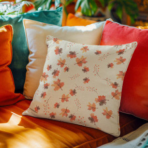 Terracotta Leaves Fall Cushion