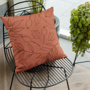 Terracotta Leaves Fall Pumpkin Cushion