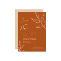 Terracotta Leaves Save the Date Virtual Wedding