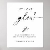 Terracotta Let Love Glow Wedding Glow Stick Sign