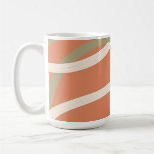 Terracotta Linework Pattern   Cream & Olive  Coffee Mug