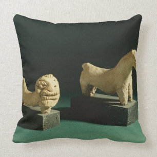 Terracotta lion and horse, Mohenjodaro 2300-1750 B Cushion
