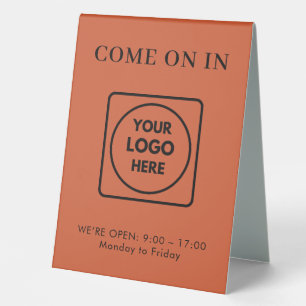 Terracotta Logo Open Closed Table Tent