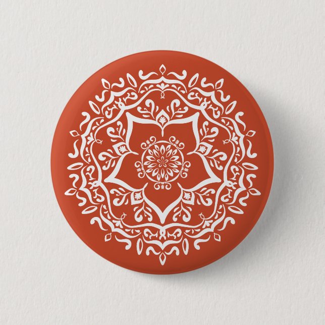 Terracotta Mandala 6 Cm Round Badge (Front)