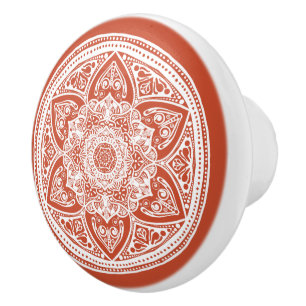 Terracotta Mandala Ceramic Knob