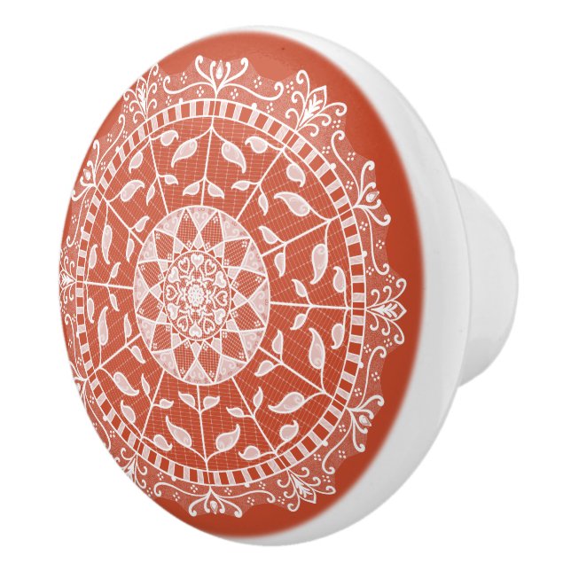 Terracotta Mandala Ceramic Knob (Right)