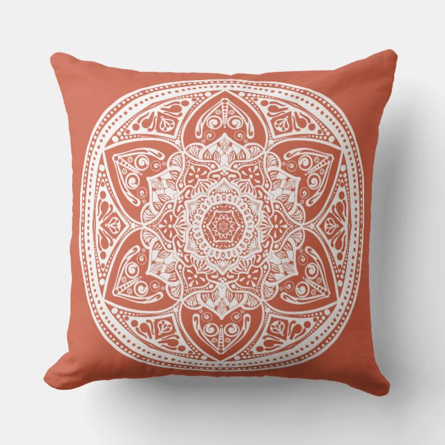Terracotta Mandala Cushion (Front)
