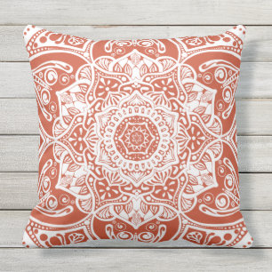 Terracotta Mandala Cushion