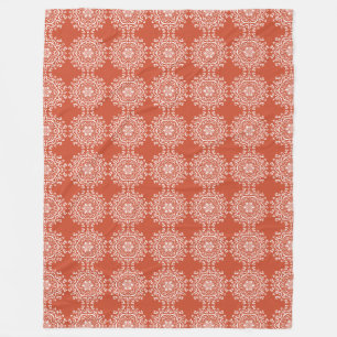 Terracotta Mandala Fleece Blanket