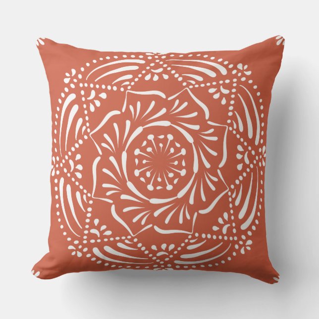 Terracotta Mandala Outdoor Cushion (Front)
