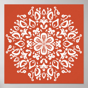 Terracotta Mandala Poster
