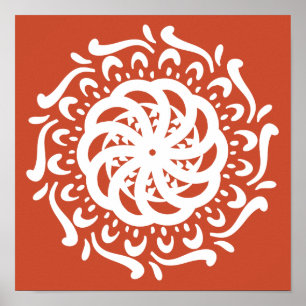 Terracotta Mandala Poster