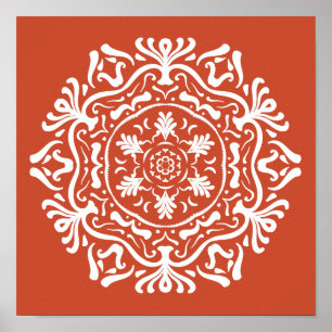Terracotta Mandala Poster