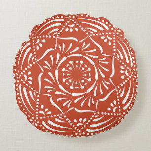 Terracotta Mandala Round Cushion