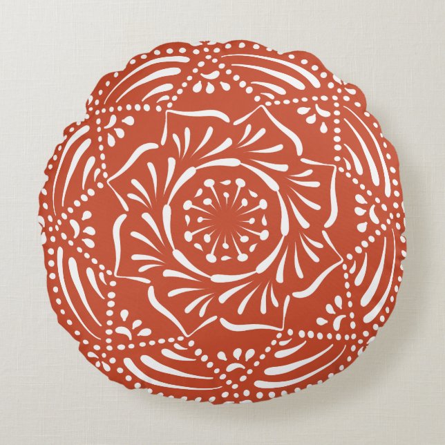 Terracotta Mandala Round Cushion (Front)