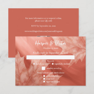 terracotta maple leaves accent QR code RSVP Card